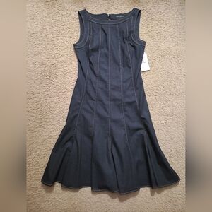 Sandra Darren Navy Midi Dress